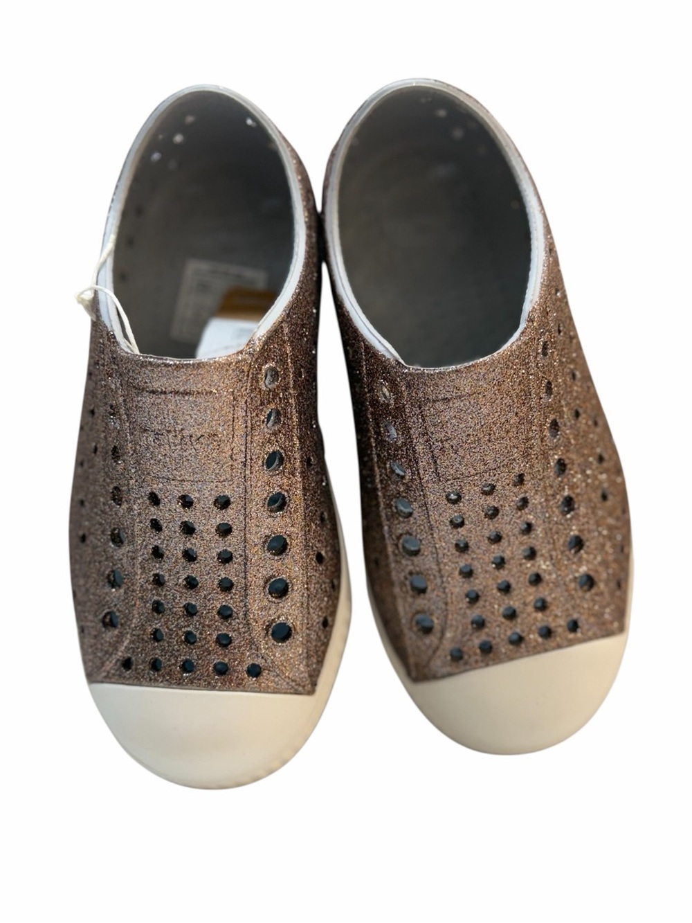 Native Jefferson Bling Metal Rose Gold Glitter Slip On Shoes C10 NWT - Picture 2 of 6